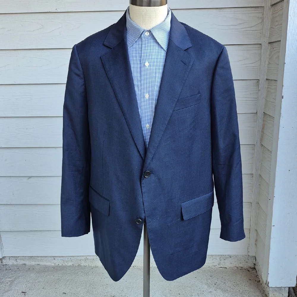 BONOBOS Recent Solid Dark Navy Wool Blend Mens Sz 48 R Prominent Fit Sport Coat